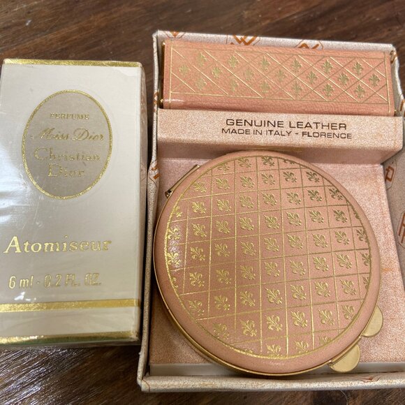 Vintage pink Italy compact/lipstick & SEALED Christian Dior 1970s?MISS DIOR 6ml - Picture 7 of 10